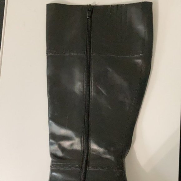 Nine West Black Leather Heeled Knee high Tall Shaft Boots 9 - Picture 6 of 16